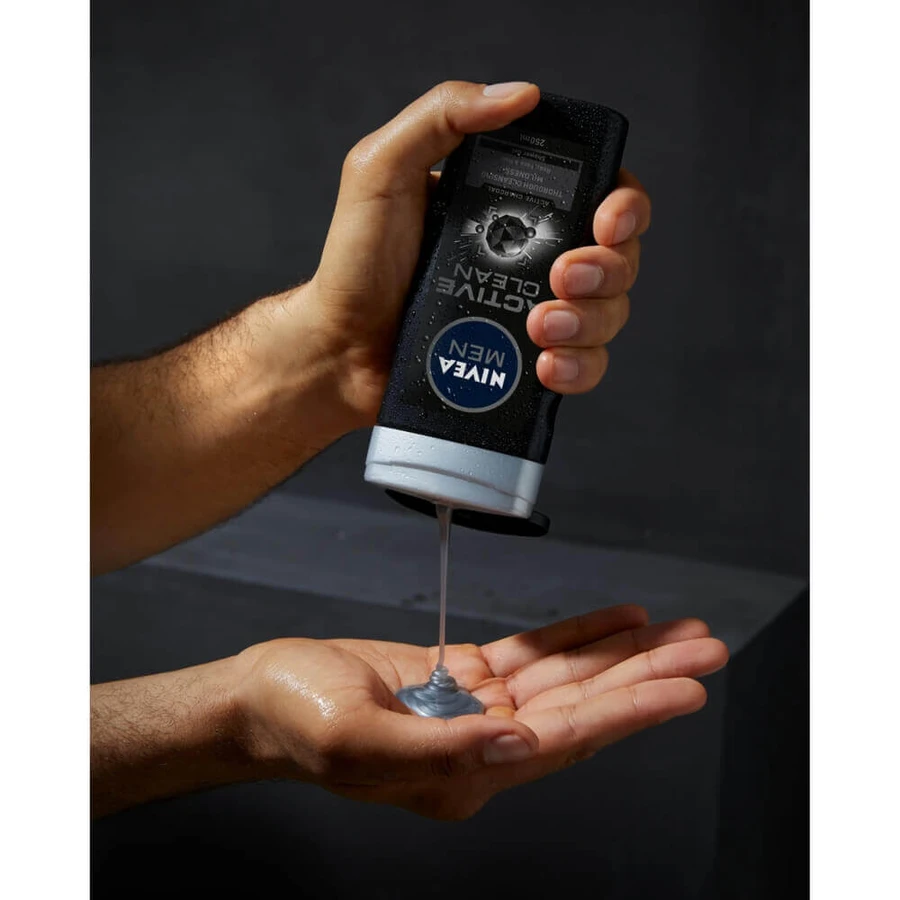 Nivea Men, Энзим для душа 3 в 1 для лица, тела и волос, Active Clean, 250 мл: цены и характеристики