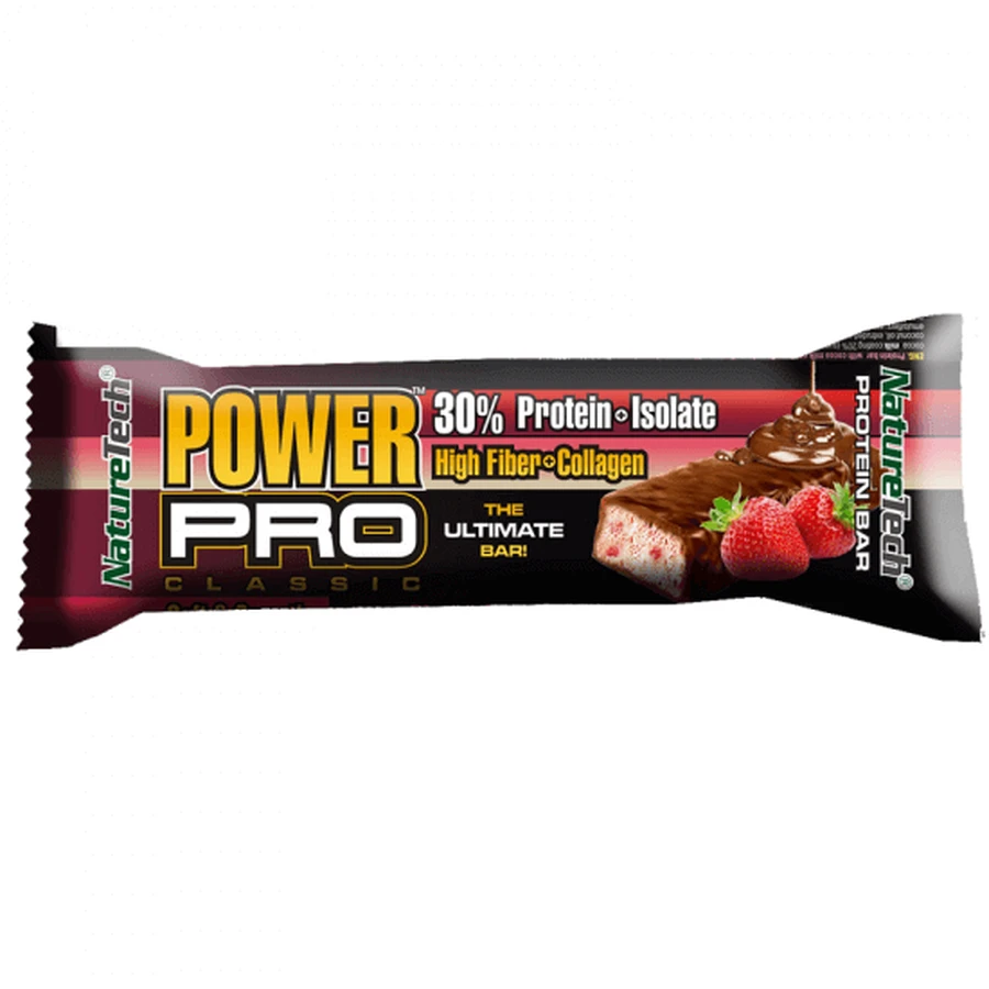 Энергетический батончик Power Pro с клубникой и шоколадом, 80 г, Nature Tech: цены и характеристики