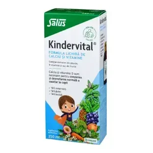 Кіндервітал Salus Kindervital рідка кальцієво-вітамінна суміш, зі смаком фруктів, 250 мл