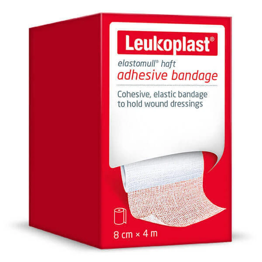 Еластичний самоклеючий бинт Leukoplast Elastomull Haft, білий, 8 см x 4 м, 1 шт.: ціни та характеристики