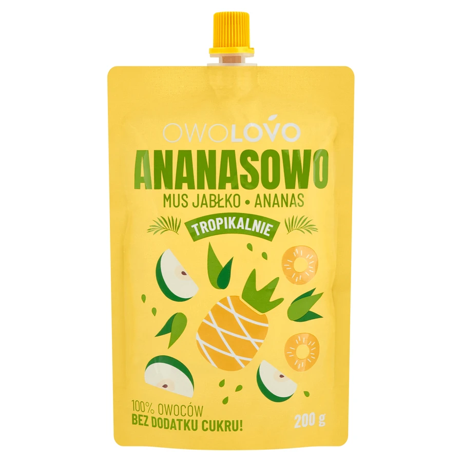 Owolovo Tropically Pineapple Мусс из яблок и ананасов в тюбике, 200 г СРОЧНАЯ ДАТА: цены и характеристики