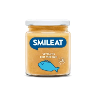 Органическое овощное пюре с хеком и оливковым маслом, +6 месяцев, 230 г, Smileat