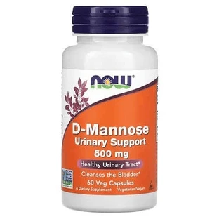 D-Манноза 500 мг Now Foods 60 вегетаріанських капсул