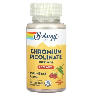 Solaray Хром пиколинат, Chromium Picolinate 1000 мкг лимон и малина, 100 леденцов