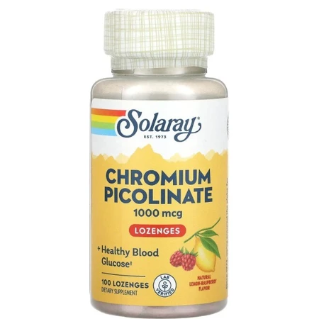 Solaray Хром пиколинат, Chromium Picolinate 1000 мкг лимон и малина, 100 леденцов: цены и характеристики