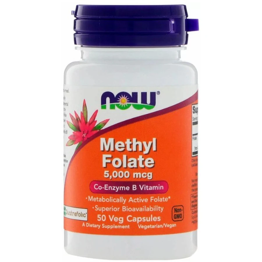 Метил Фолат Now Foods 5000 мкг №50 вегетаріанських капсул: ціни та характеристики