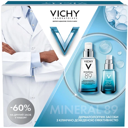 Набор Vichy Mineral 89 для укрепления защитного барьера Гель кожи вокруг глаз 15 мл + Ежедневный гель-бустер 50 мл: цены и характеристики
