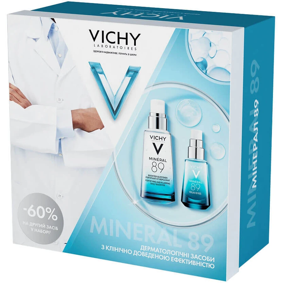 Набор Vichy Mineral 89 для укрепления защитного барьера Гель кожи вокруг глаз 15 мл + Ежедневный гель-бустер 50 мл: цены и характеристики