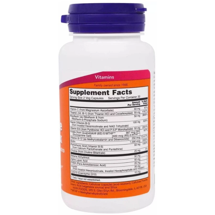 Витамины группы В, комплекс, Coenzyme B-Complex, Now Foods, 60 вегетарианских капсул: цены и характеристики