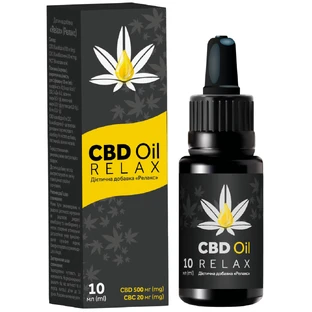 Канабидиол CBD Масло Релакс 500 мг, по 10 мл во флаконе с пипеткой, 40 доз