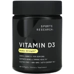 Витамин D3, Vitamin D3, Sports Research, двойная сила, 50 мкг (2000 МЕ), 360 гелевых капсул: цены и характеристики