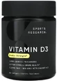 Вітамін D3, Vitamin D3, Sports Research, подвійна сила, 50 мкг (2000 МО), 360 гелевих капсул