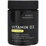 Вітамін D3 з кокосовим маслом, Vitamin D3, Sports Research, 125 мкг (5000 МО), 360 гелевих капсул