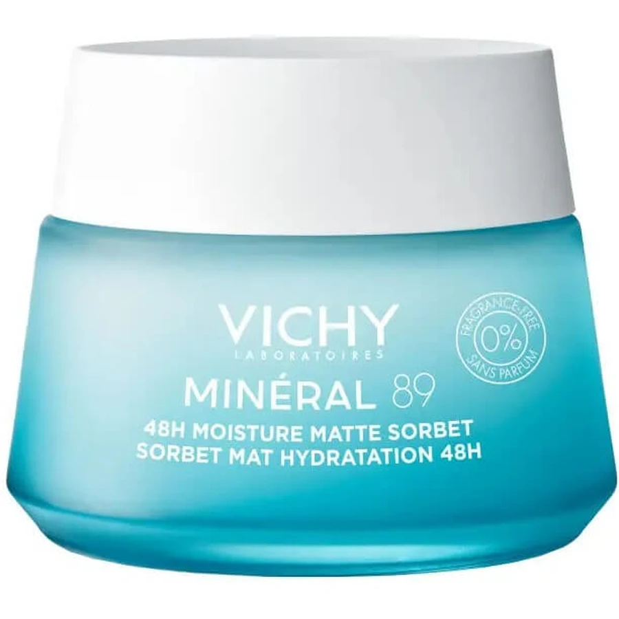 Гель-сорбет для лица Vichy Mineral 89 матирующий, для жирной и комбинированной кожи, увлажнение 48 часов, 50 мл: цены и характеристики