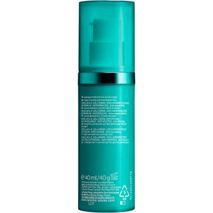 Гель-крем La Roche-Posay Effaclar A.Z. з комплексом трьох кислот для зменшення недоліків проблемної шкіри обличчя, 40 мл: ціни та характеристики