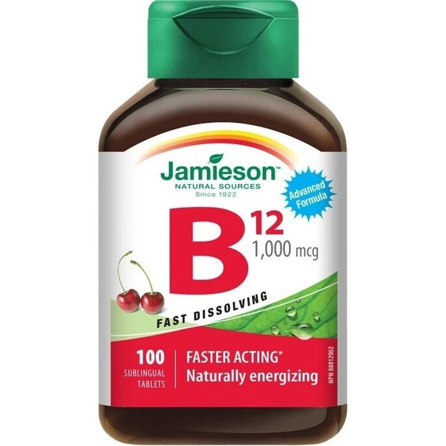 Jamieson Витамин B12 1000мкг CHERRY 1×100 табл, пищевая добавка: цены и характеристики