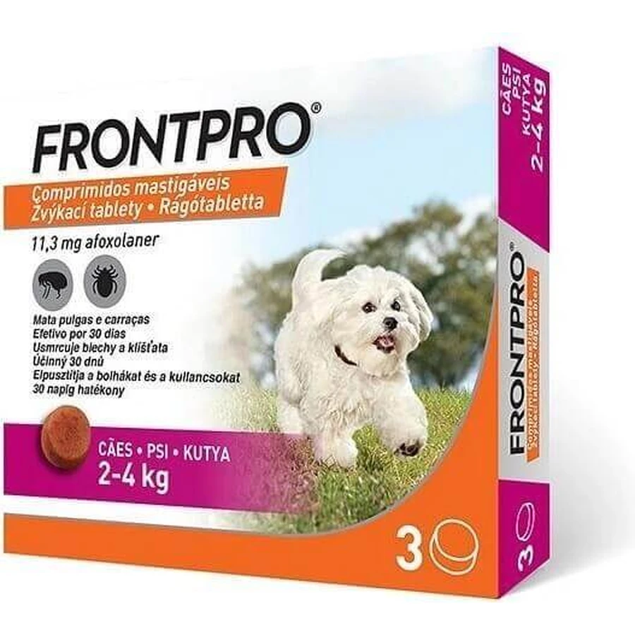 ФРОНТПРО® антипаразитарные таблетки для собак (2-4 кг) 1×3 табл, антипаразитарные таблетки: цены и характеристики