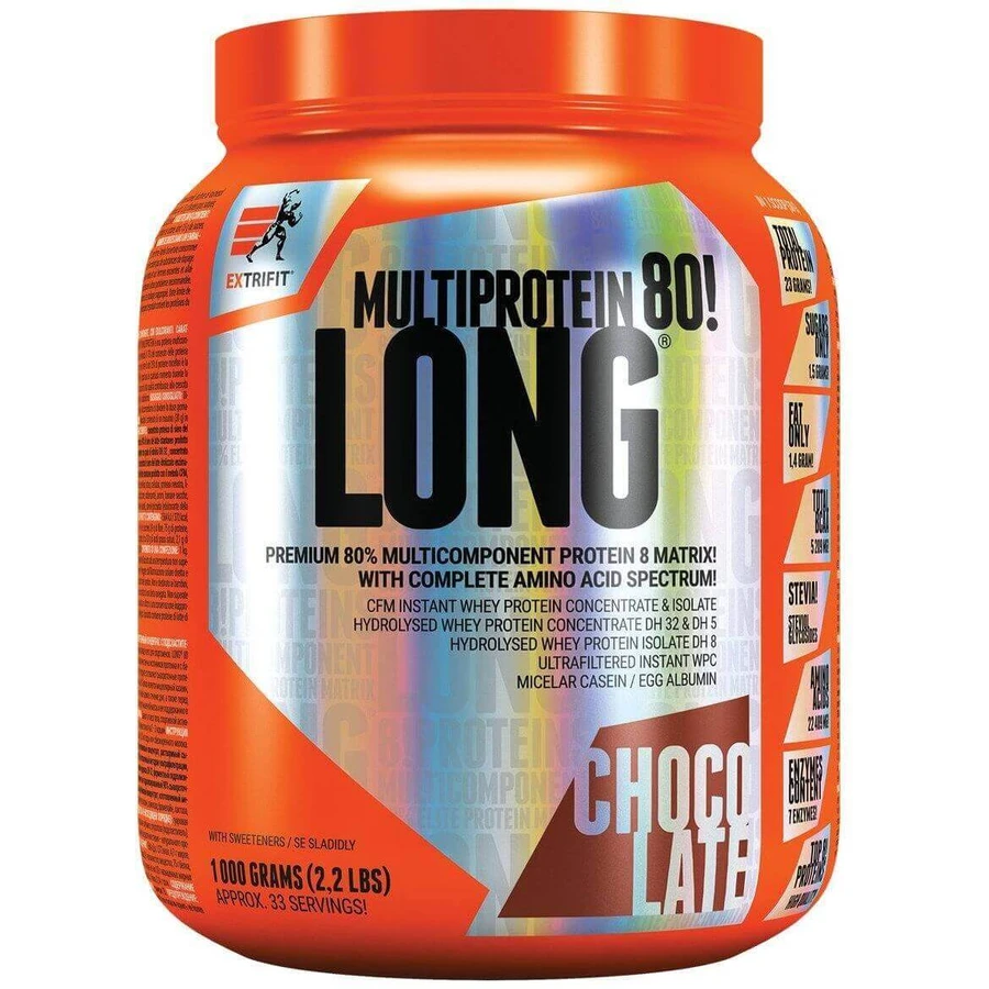 Extrifit Long 80 Мультипротеїн полуниця банан 1000 г: ціни та характеристики