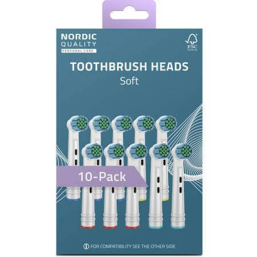 Насадки для зубных щеток Soft, 10 штук, Nordic Quality: цены и характеристики