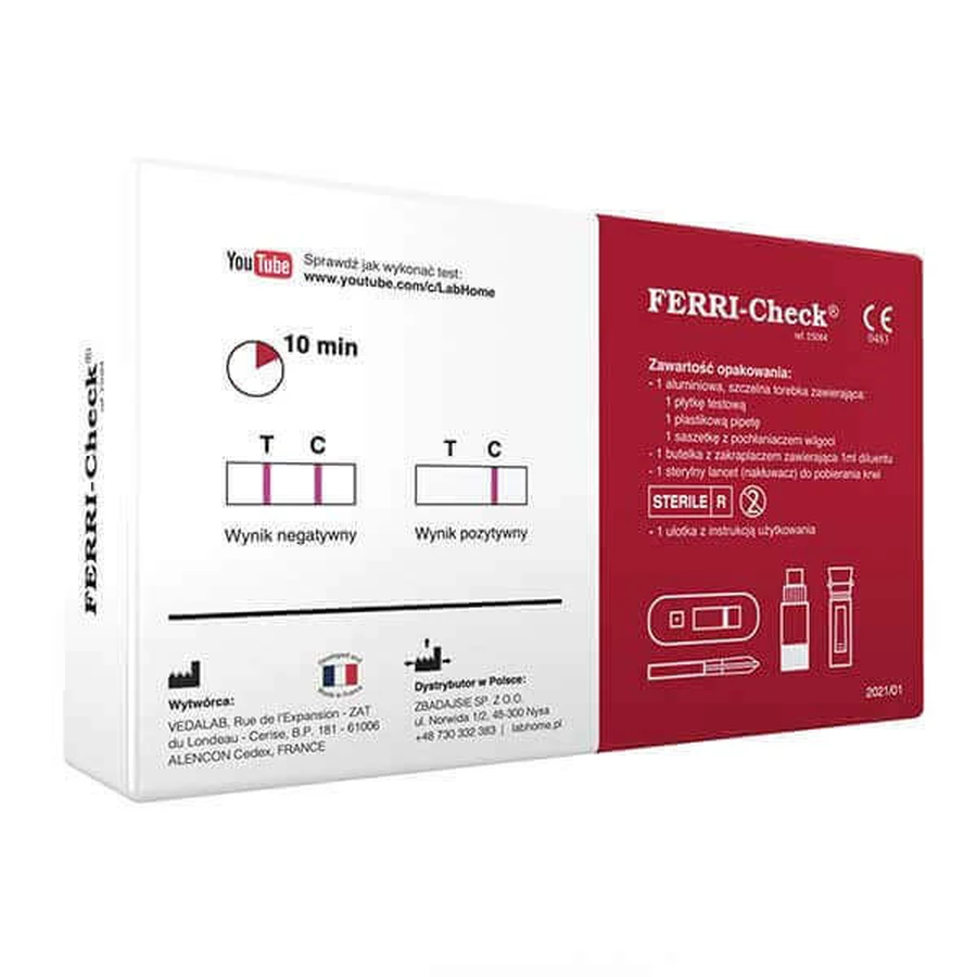 LabHome Ferri-Check, анализ крови на дефицит эллазы, диагностика анемии, 1 шт.: цены и характеристики