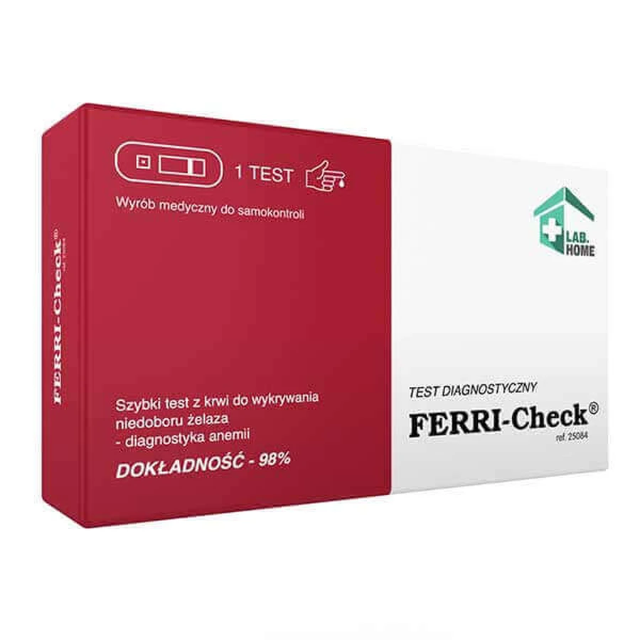 LabHome Ferri-Check, анализ крови на дефицит эллазы, диагностика анемии, 1 шт.: цены и характеристики