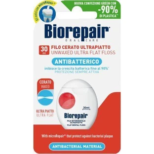 Зубна нитка Biorepair ультрагладка, без воску, для чутливих зубів, 30 м