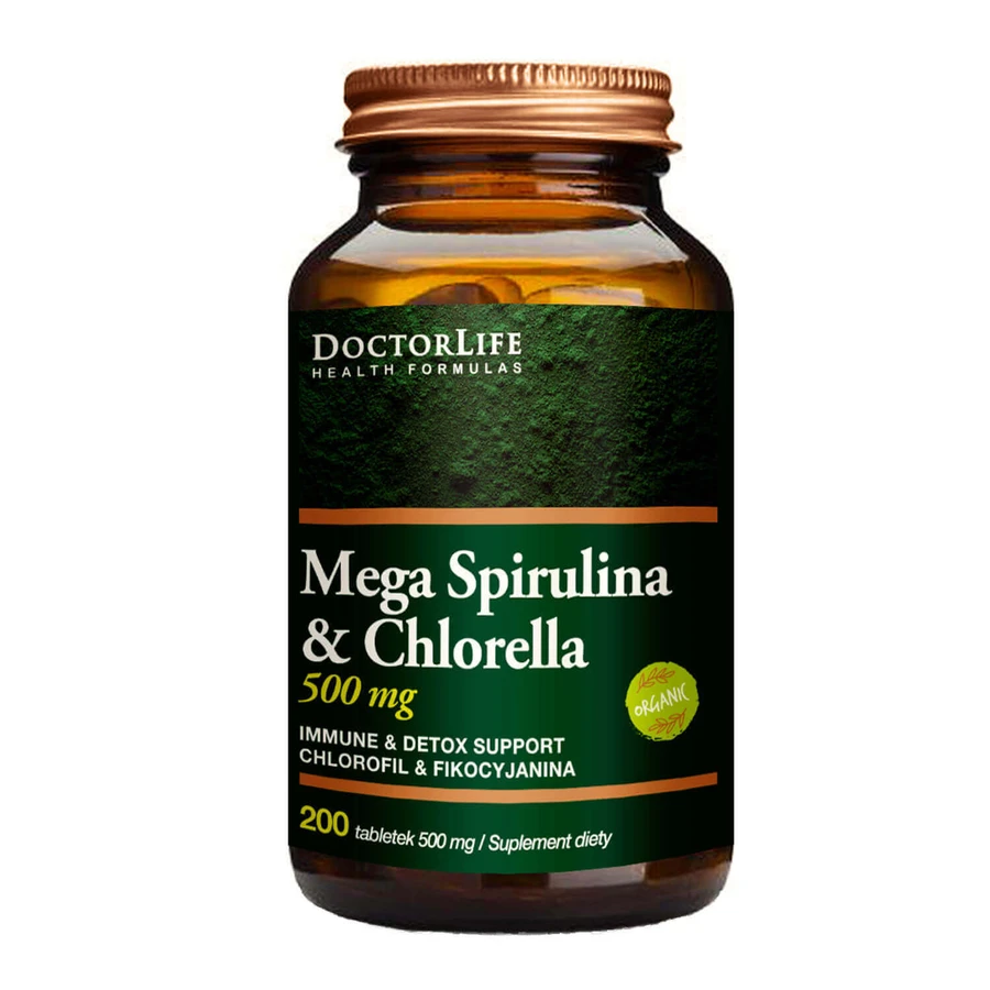 Спирулина и Хлорелла Doctor Life Mega Spirulina & Chlorella Organic 500 мг, 200 таблеток: цены и характеристики