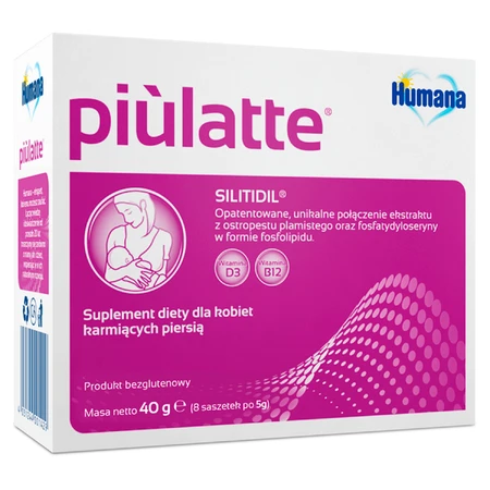 Humana Piulatte, для жінок, які годують груддю, 5 г х 8 пакетиків: ціни та характеристики