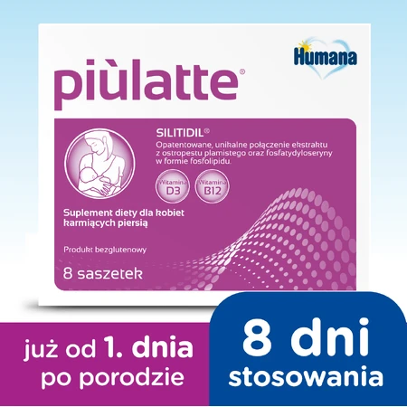 Humana Piulatte, для жінок, які годують груддю, 5 г х 8 пакетиків: ціни та характеристики