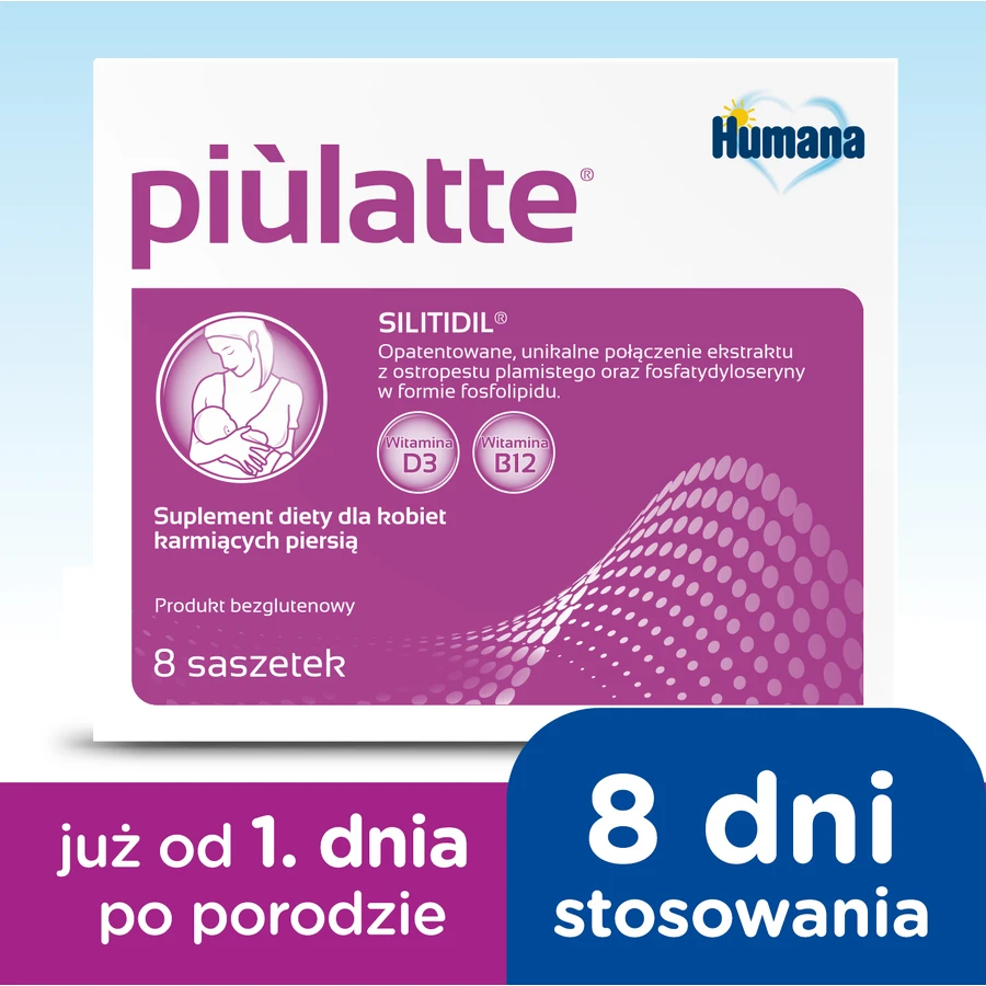 Humana Piulatte, для жінок, які годують груддю, 5 г х 8 пакетиків: ціни та характеристики