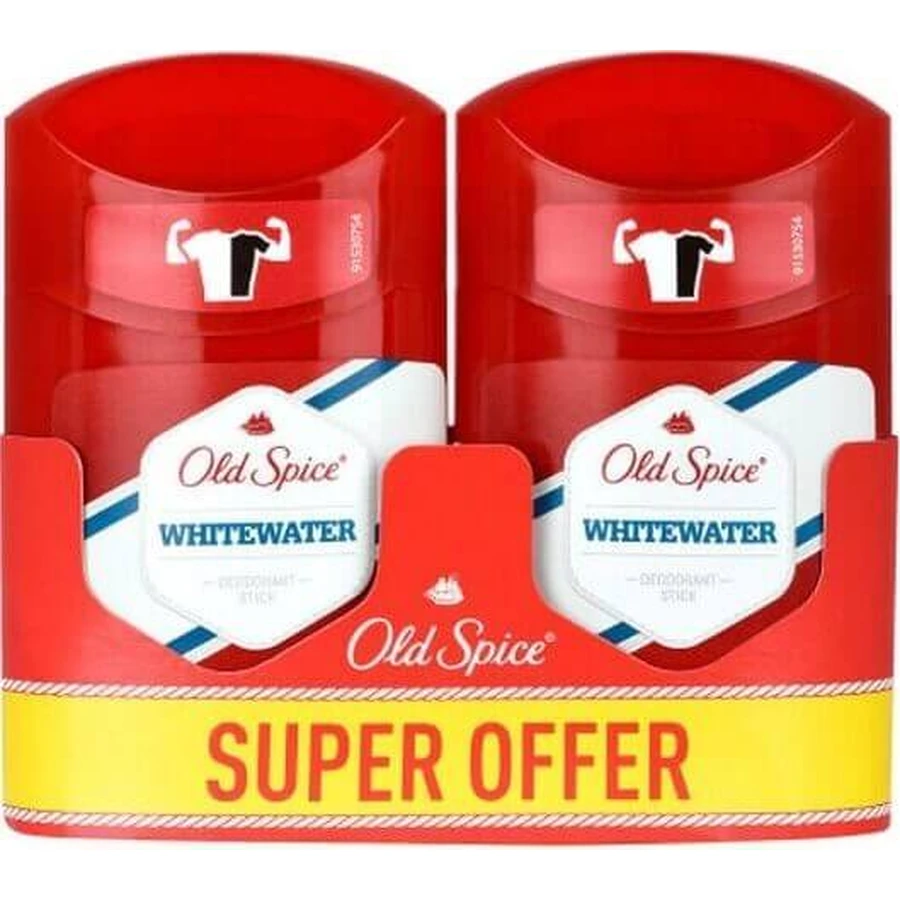Old Spice Whitewater твердий дезодорант для чоловіків 2х50 мл 2×50 мл, твердий дезодорант: ціни та характеристики