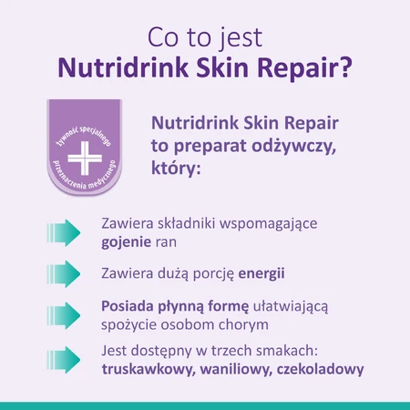 Харчовий продукт Nutridrink Skin Repair для спеціальних медичних цілей: ентеральне харчування зі смаком полуниці 4 х 200 мл: ціни та характеристики