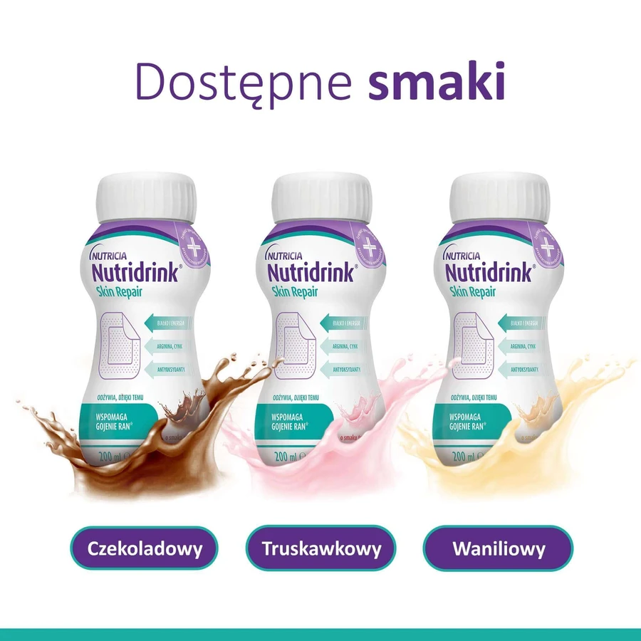 Харчовий продукт Nutridrink Skin Repair для спеціальних медичних цілей: ентеральне харчування зі смаком полуниці 4 х 200 мл: ціни та характеристики