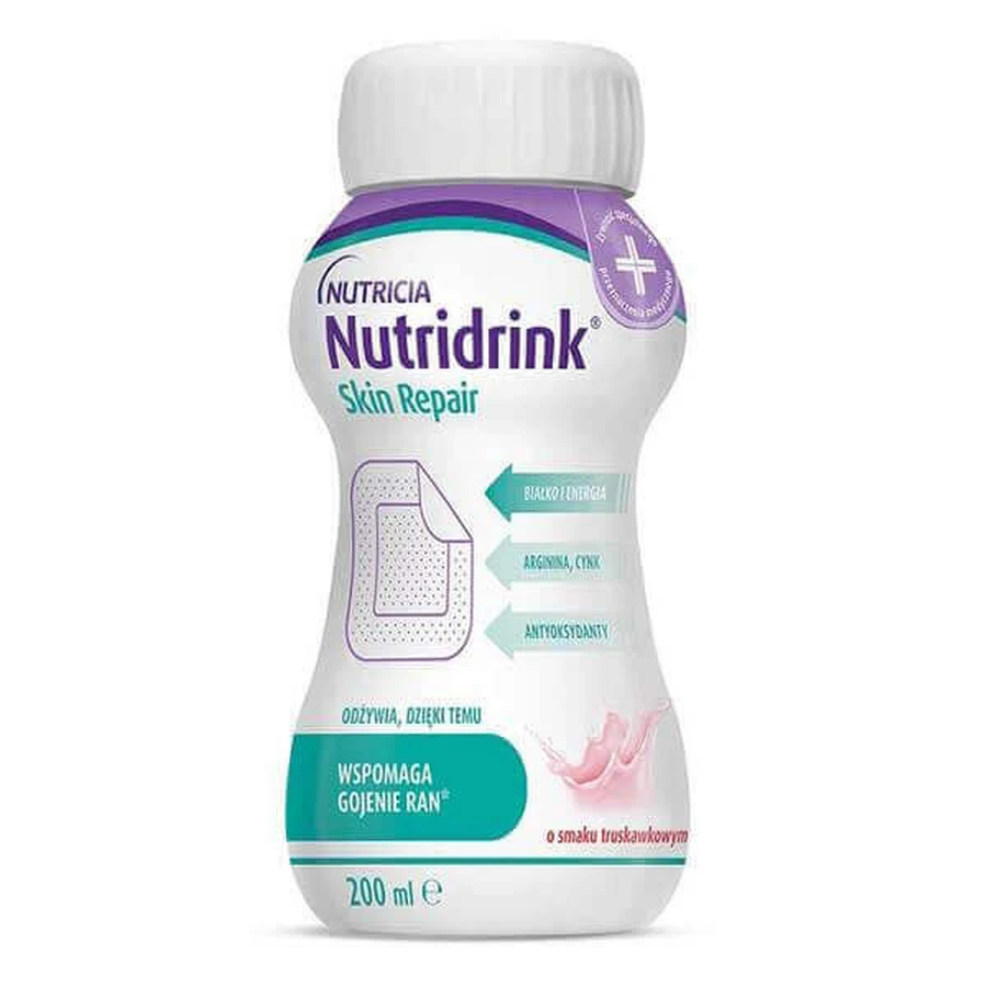 Харчовий продукт Nutridrink Skin Repair для спеціальних медичних цілей: ентеральне харчування зі смаком полуниці 4 х 200 мл: ціни та характеристики