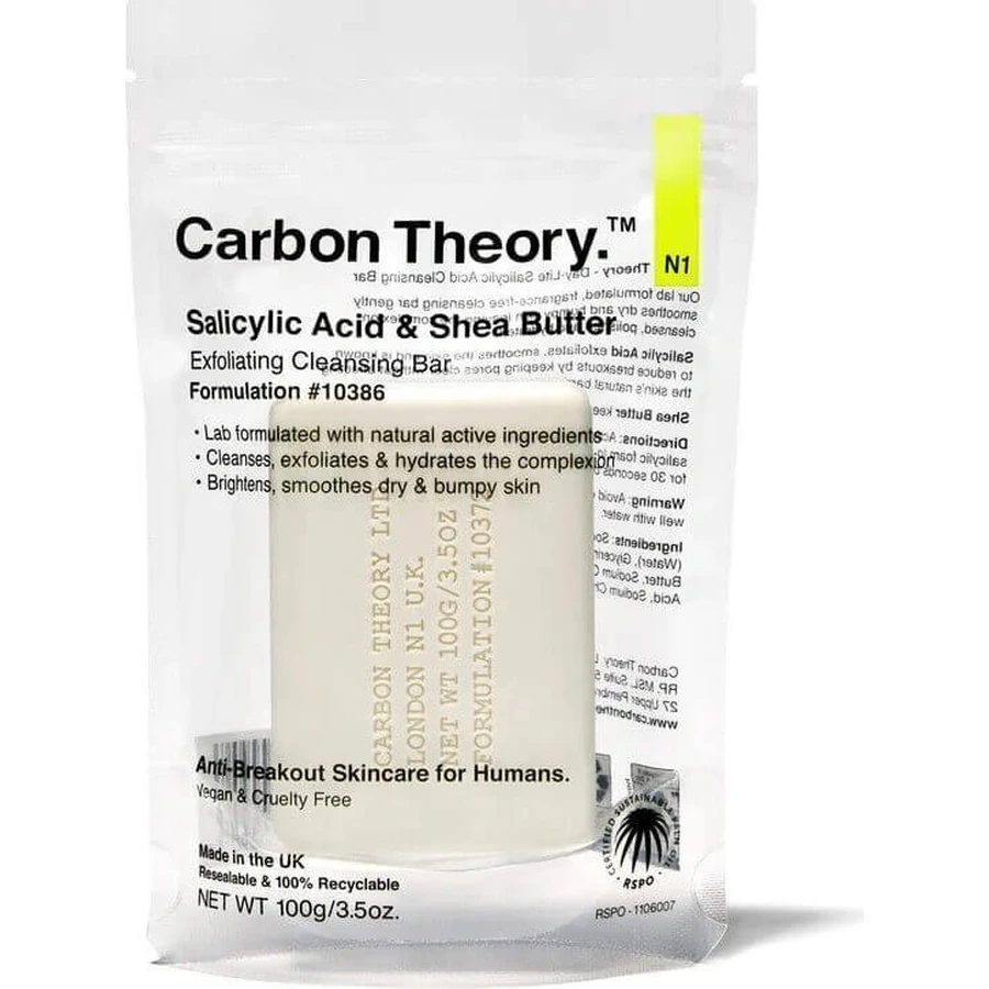 Carbon Theory, Відлущувальний очищувальний брусок з саліциловою кислотою, мило 100 г, тверде мило: ціни та характеристики