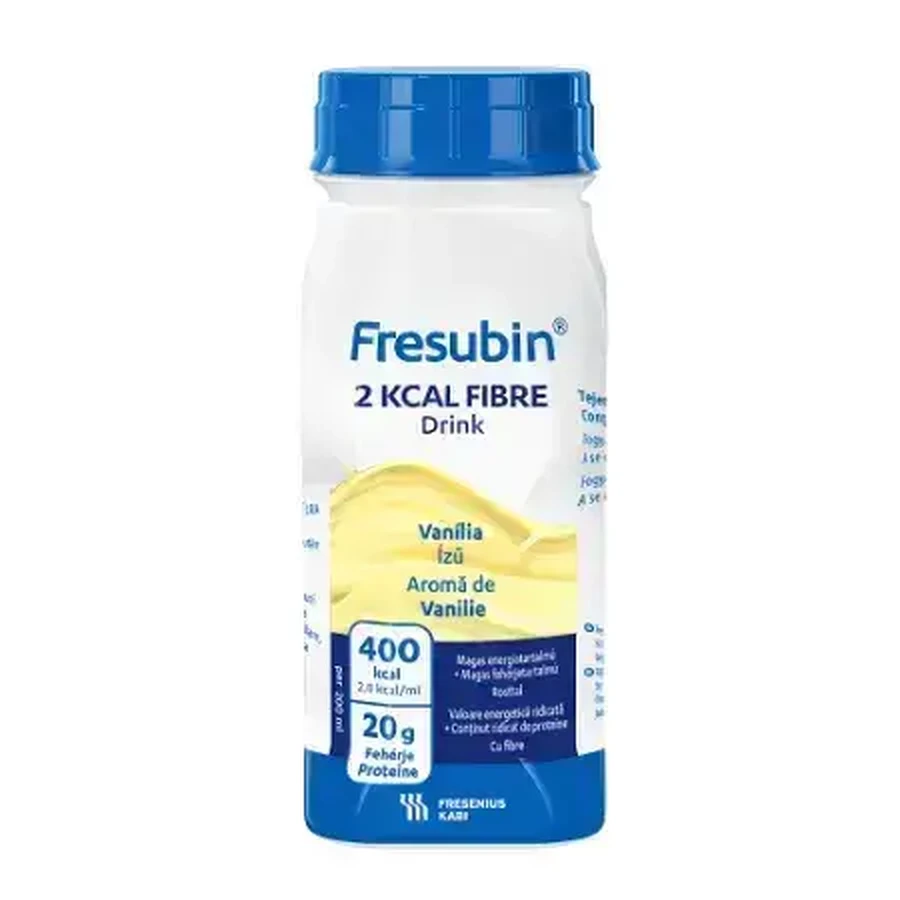 Напій Фрезубін зі смаком ванілі Fresubin 2kal Fibre, 4 x 200 мл, Fresenius Kabi: ціни та характеристики