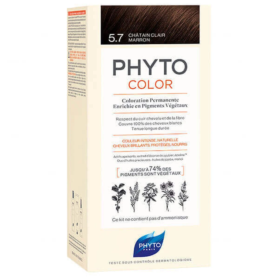 Phyto Color, барвник для воску, 5.7 світло-каштановий брз, 50 мл: ціни та характеристики