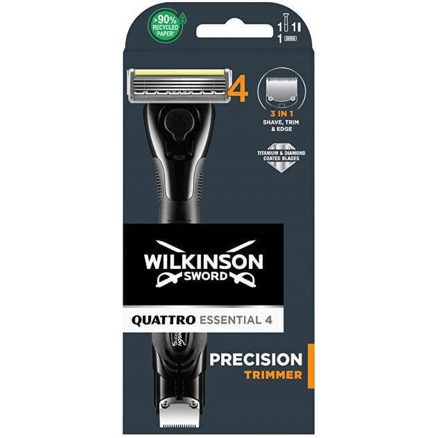 Бритва Wilkinson Sword Quattro Essential Precision Trimmer + 1 змінна головка: ціни та характеристики