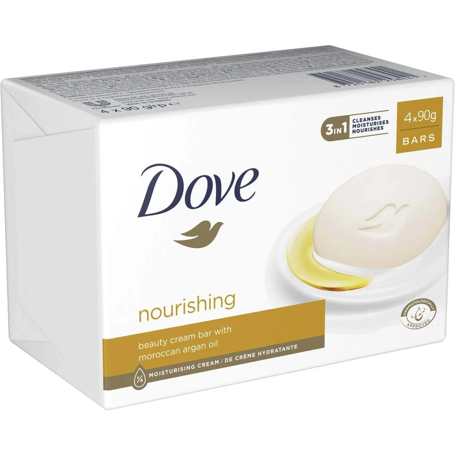 Dove Питательное крем-мыло с аргановым маслом Мультипак 4 x 90 г: цены и характеристики