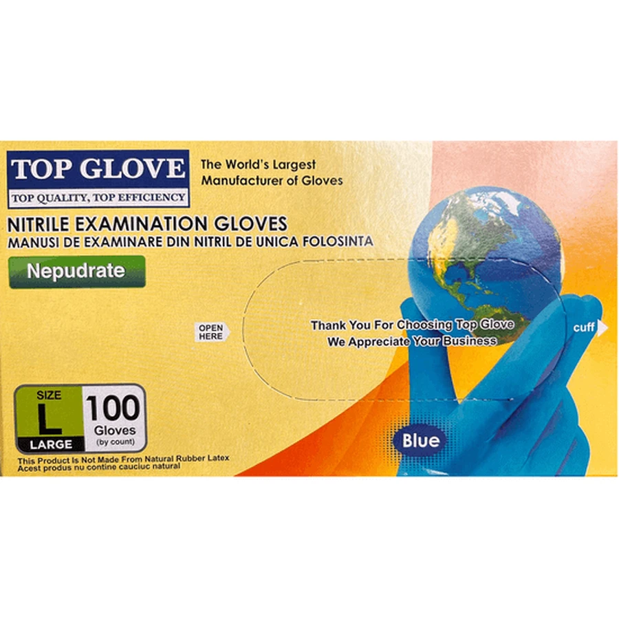 Перчатки смотровые нитриловые Nepudrate L, 100 шт, Top Glove: цены и характеристики