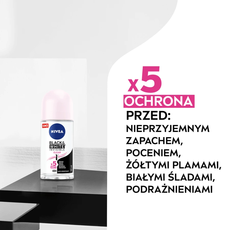 Nivea Black amp;White Invisible Clear Antiperspirant Roll-on, 50 мл: цены и характеристики