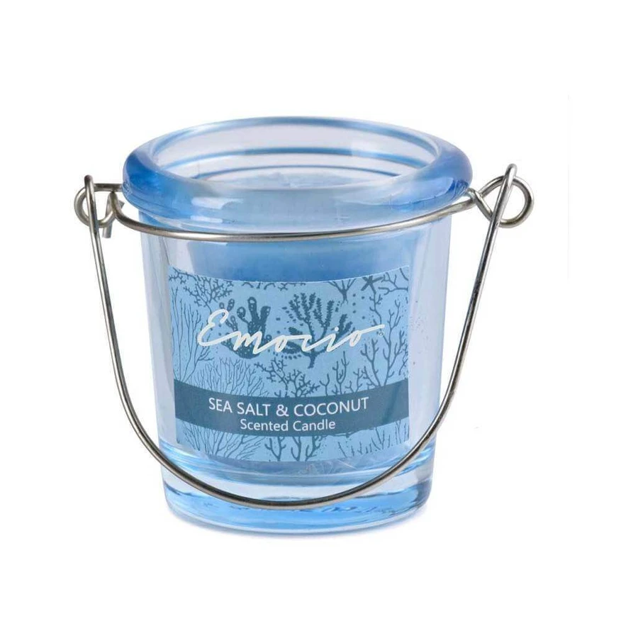 Emocio Glass Blue Sea salt & Coconut ароматическая свеча 1×1 шт, размер 49 x 66 мм: цены и характеристики