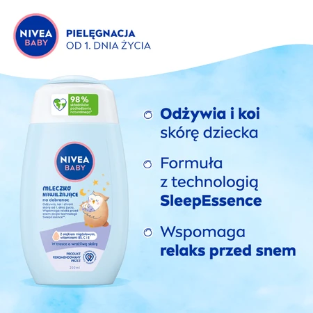 Зволожуючий молочко Nivea для немовлят перед сном, 200 мл: ціни та характеристики