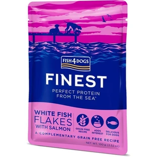 Fish4Dogs Корм для собак Finest кусочки белой рыбы с лососем 100 г