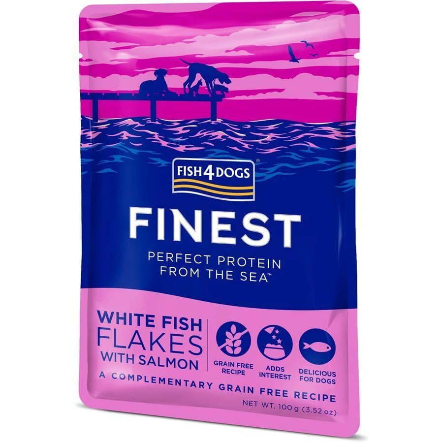 Fish4Dogs Корм для собак Finest кусочки белой рыбы с лососем 100 г: цены и характеристики