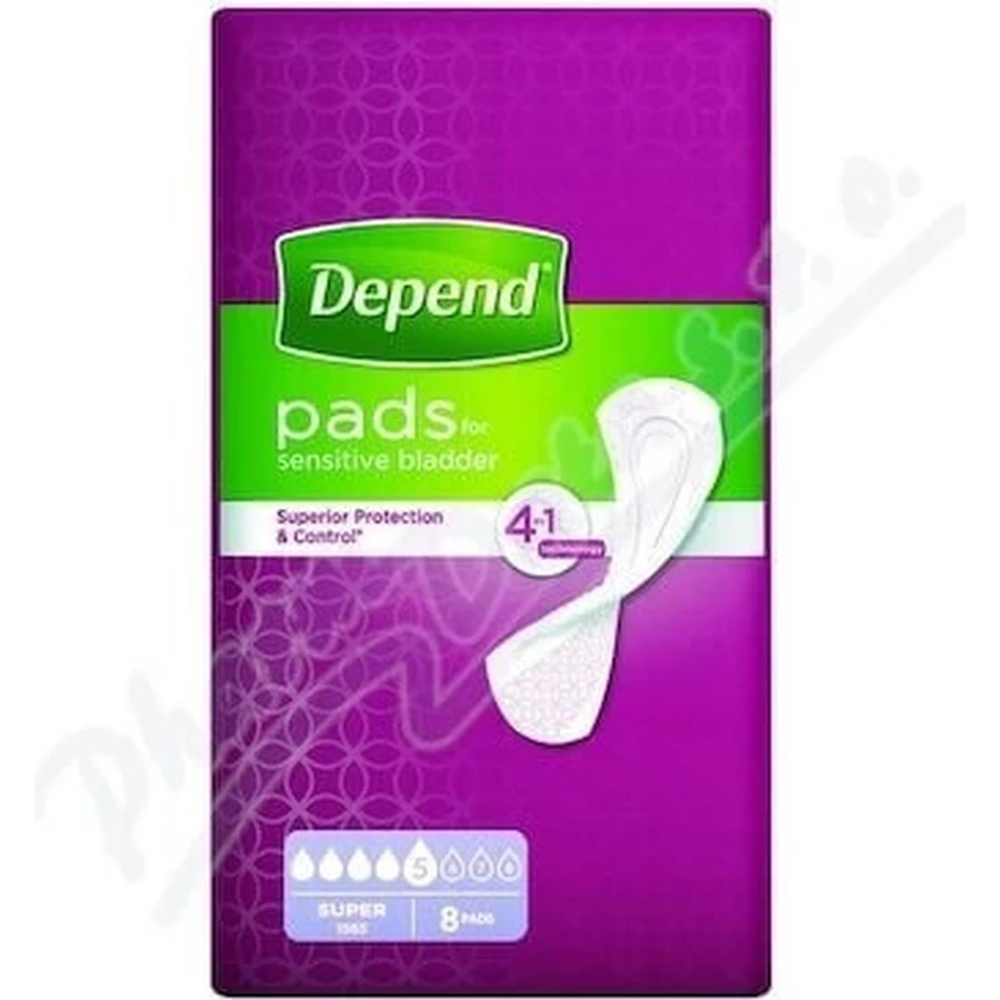 DEPEND SUPER 1×8 шт, прокладки для недержания 11×36 см: цены и характеристики