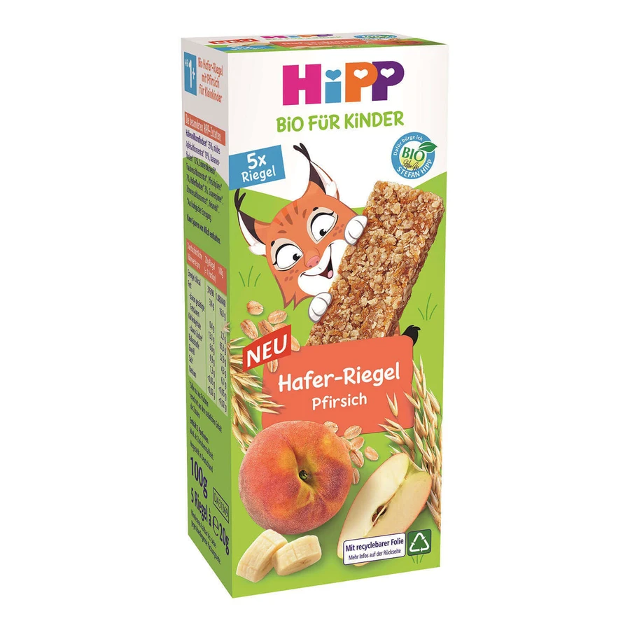 HiPP Овсяный батончик Bio, персик, после 1 года, 5 х 20 г: цены и характеристики