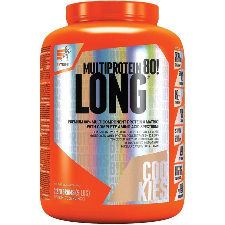 Extrifit Long 80 Мультипротеиновое печенье сливочное 2270 г: цены и характеристики