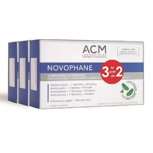 Novophane Набор для лечения ногтей и волос, 3 x 60 капсул, Acm
