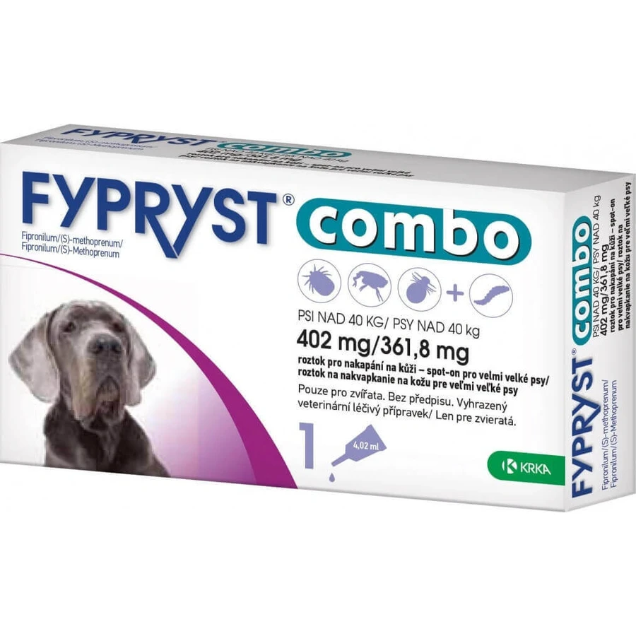 FYPRYST комбо 402 мг/361,8 мг PSY OVER 40 кг 1×4,02 мл, препарат від бліх: ціни та характеристики